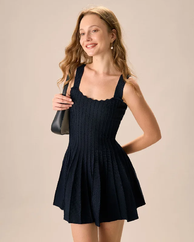 Women's Navy Knitted Sweater Dress | Navy