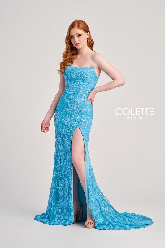 Colette CL5238 Long Sequin Mermaid Formal Fitted Prom Dress