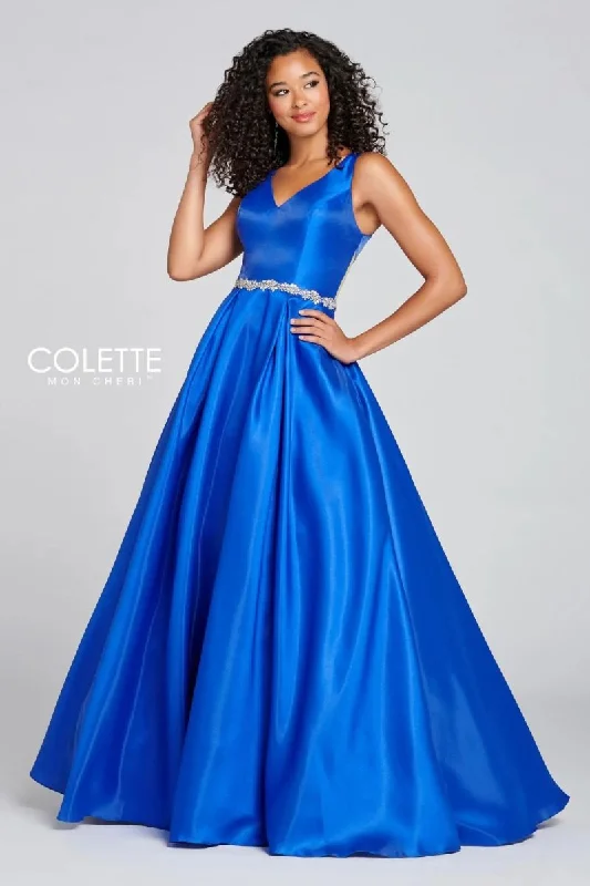 Colette CL12131 Long Formal Cutout Prom Pockets Dress