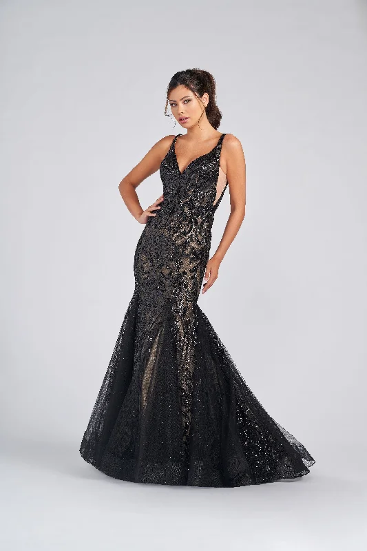 Colette CL12260 Fitted Long Prom Sequin Formal Mermaid Dress