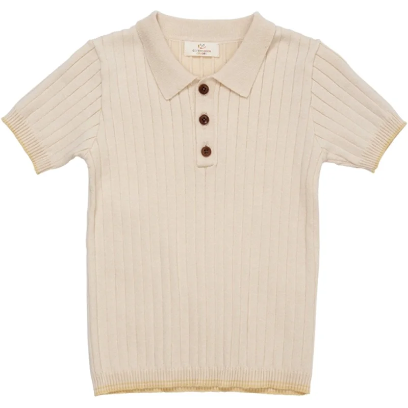 Copenhagen Colors Cream/Pale Yellow Comb. Rib Knit Polo