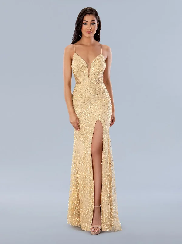 Stella Couture 24185 Long Formal Beaded Prom Applique Dress