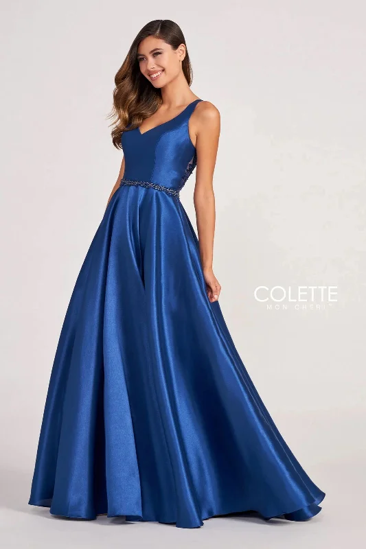 Colette CL2034 Prom Long Beaded Waistband Formal Dress