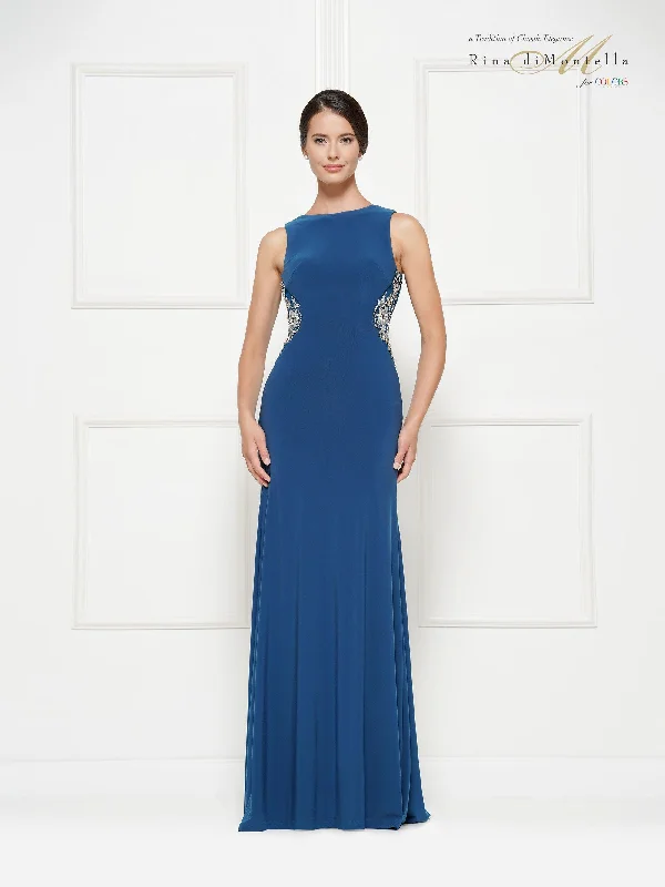 Teal 12 Rina Di Montella Long Formal Dress Sale