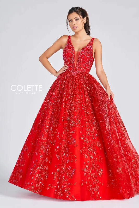 Colette CL12237 Formal Prom Sequin Long Ball Gown