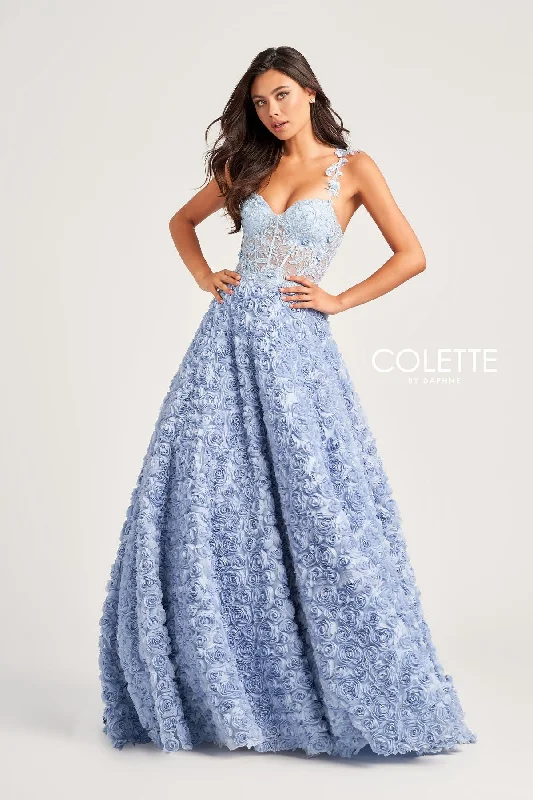 Colette CL5250 Long Formal Rosette Prom Ball Gown