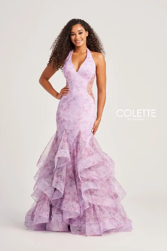 Colette CL5234 Long Halter Formal Mermaid Prom Dress