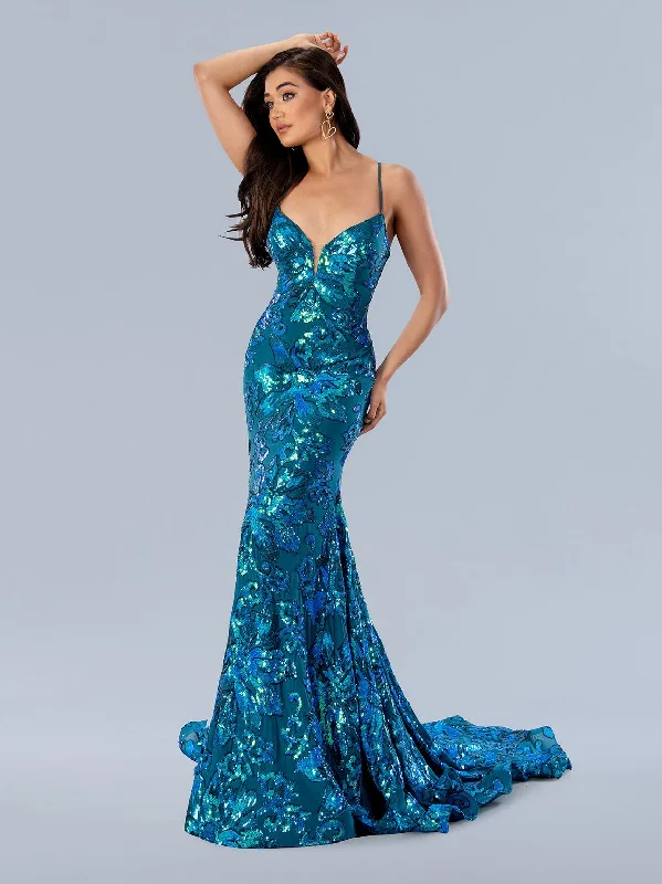 Stella Couture 24239 Floral Sequin Prom Long Formal Dress