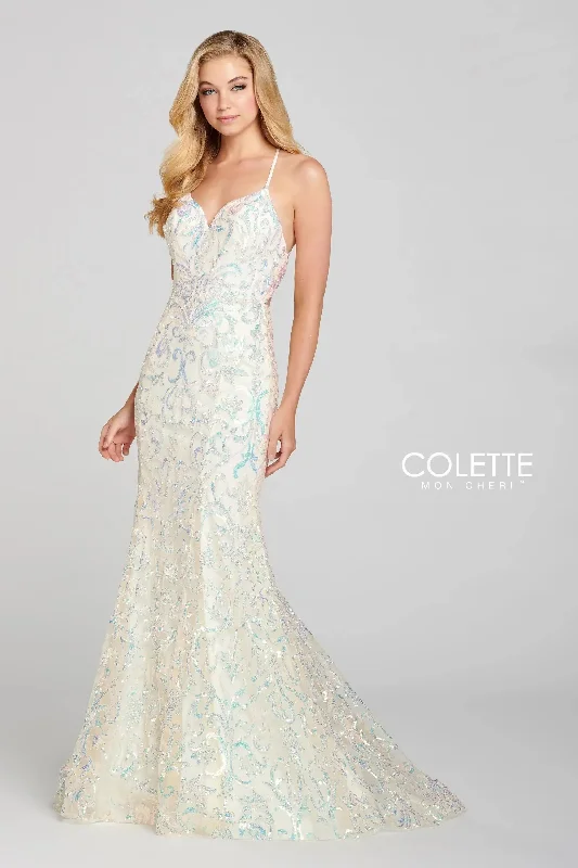 Colette CL12130 Sequin Long Formal Mermaid Prom Dress