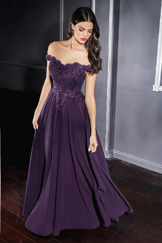 Eggplant XS Cinderella Divine CD7258 Plus Size Formal Long Dress Sale