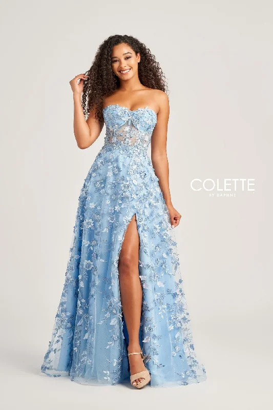 Colette CL5249 Glitter Long Formal Prom Dress