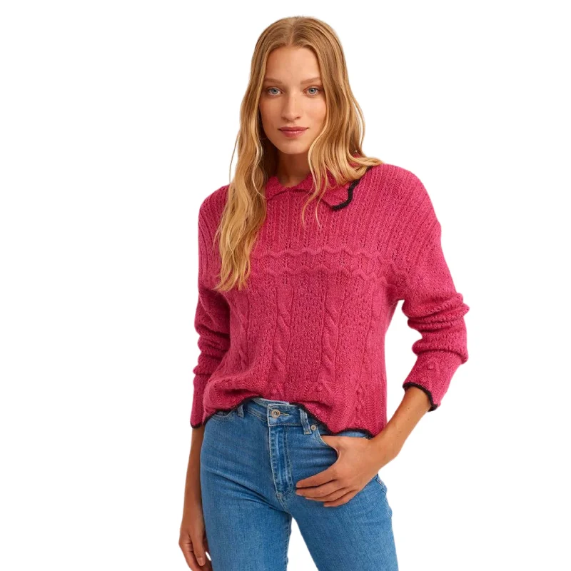 OXXO - Openwork Polo Neck Sweater