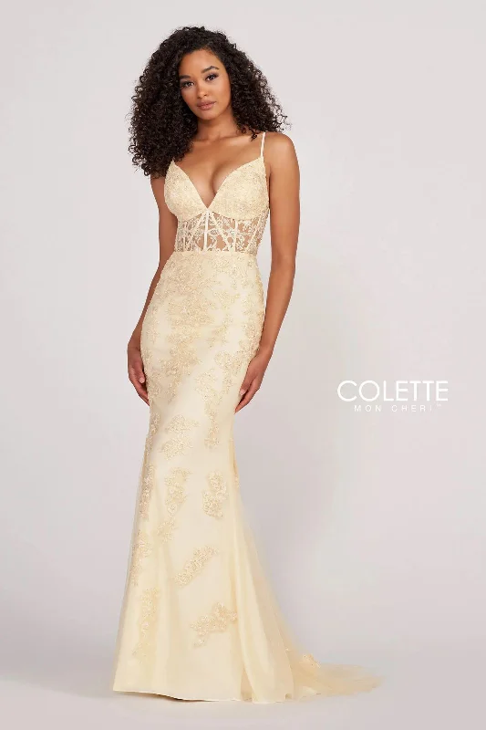 Colette CL2007 Long Fitted Prom Beaded Formal Dress