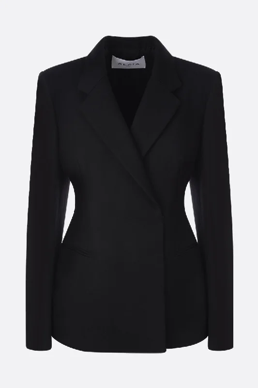 wool gabardine double-breasted jacket