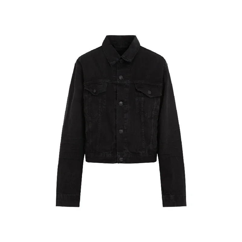 BALENCIAGA Chic Small Fit Black Cotton Jacket