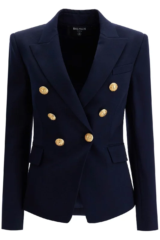 BALMAIN Elegant 6-Button Double-Breasted Wool Jacket