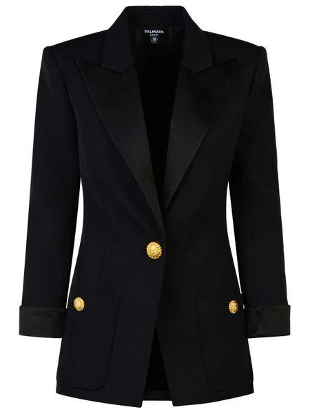 BALMAIN Elegant One-Button Wool Jacket