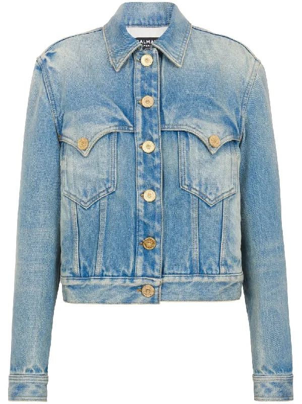 BALMAIN Vintage-Inspired Western Denim Jacket - Size 36