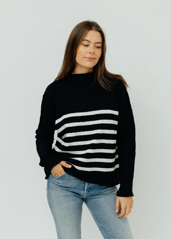 Frank & Eileen Monterey Sweater in Navy with Ivory Stripe