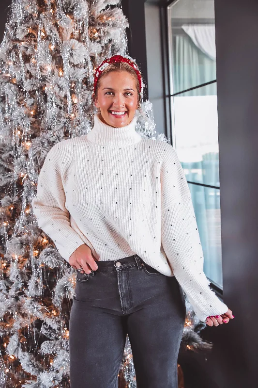 White Christmas Rhinestone Sweater