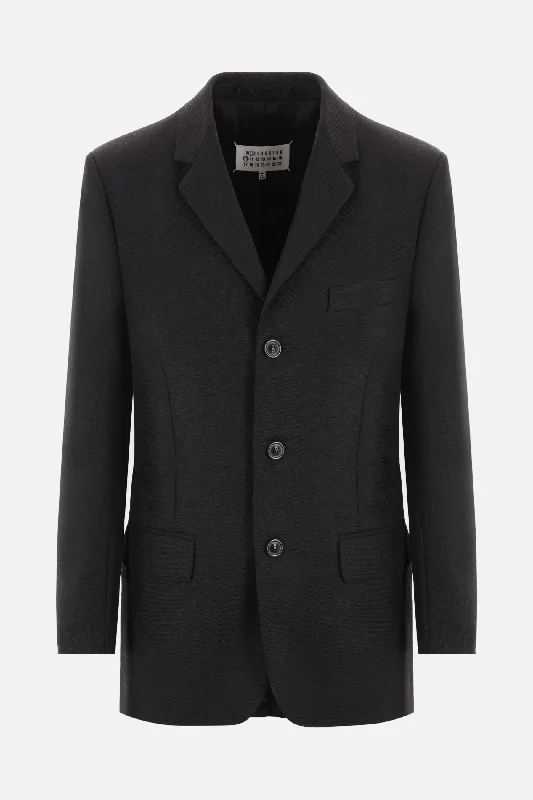 single-breasted mohair wool jacket