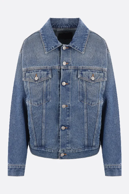 denim jacket with cut-out details