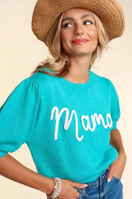 Teal Mama Sweater Top