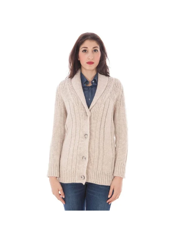 Fred Perry Women's Ribbed Cardigan Stone