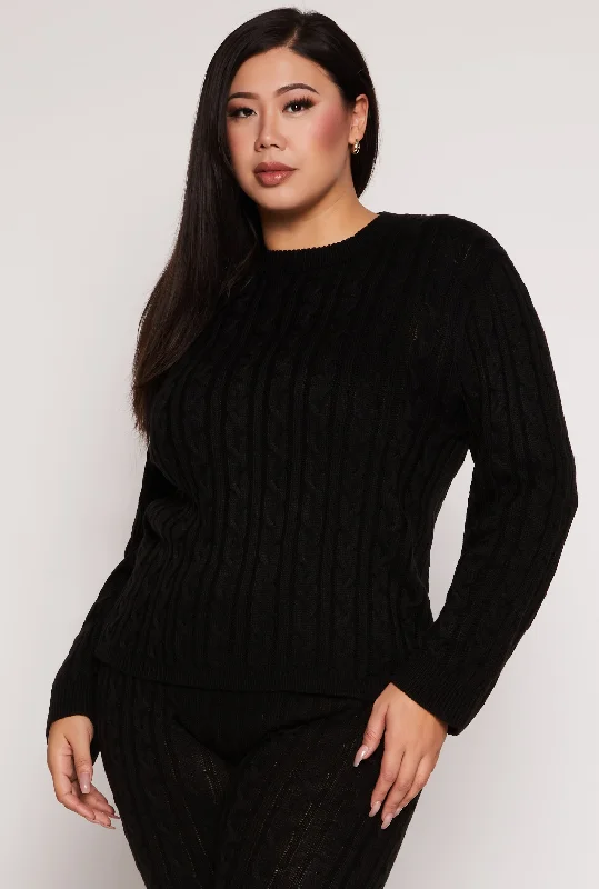 Plus Size Cable Knit Sweater