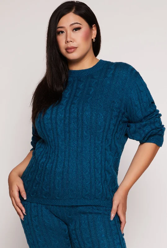 Plus Size Cable Knit Sweater