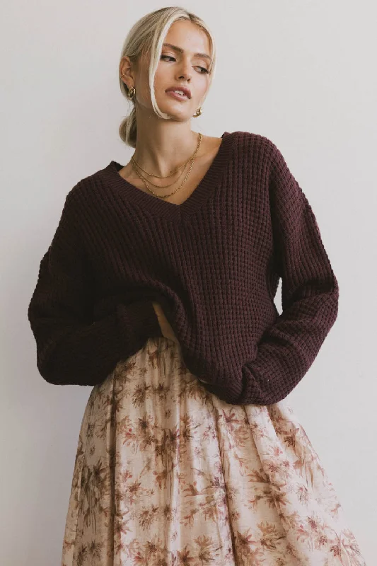 Raychel Knit Sweater in Burgundy