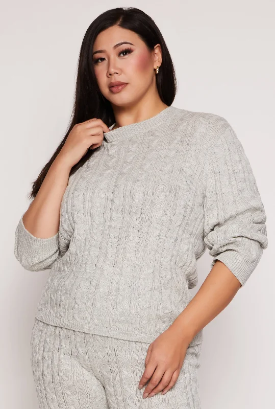 Plus Size Cable Knit Sweater