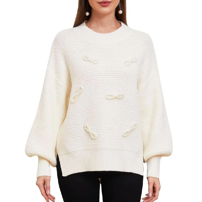 Juliette Pearl Bow-Tie Knit Sweater