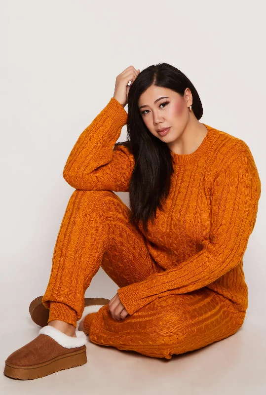 Plus Size Cable Knit Sweater