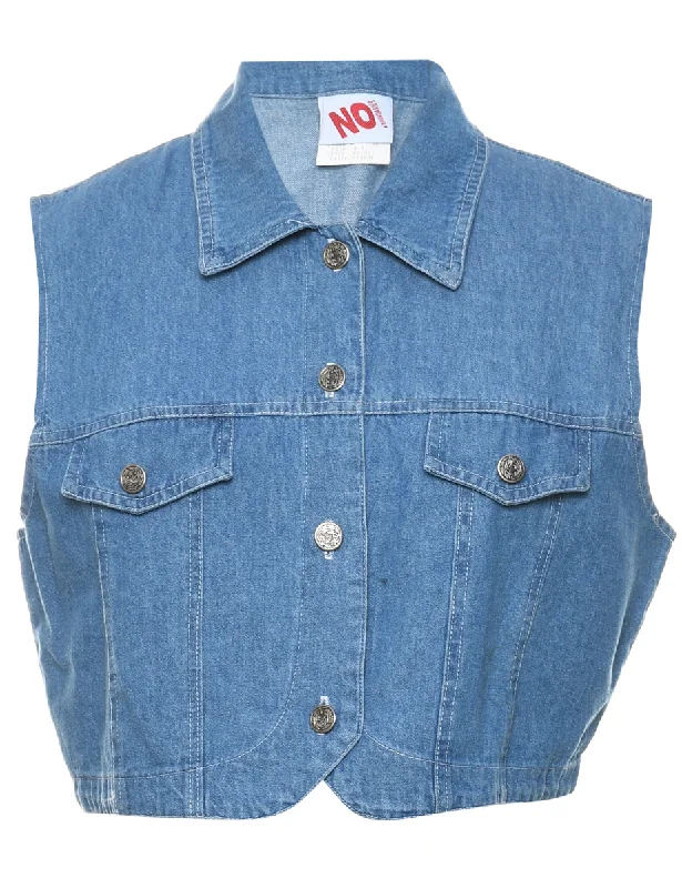 Light Wash 1990s Denim Vest - L