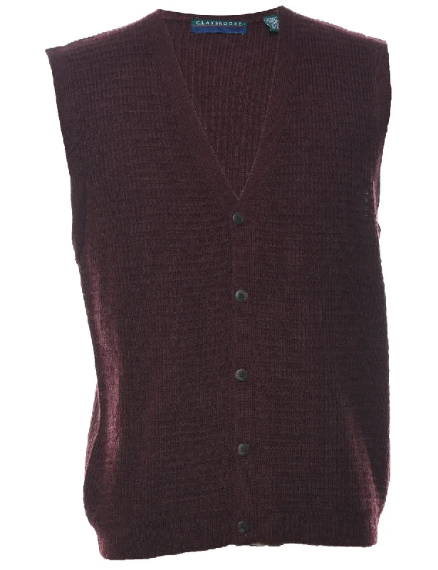 Maroon Sweater Vest - L