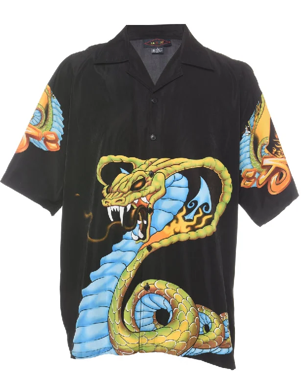 Y2K Dragon Print Shirt - L