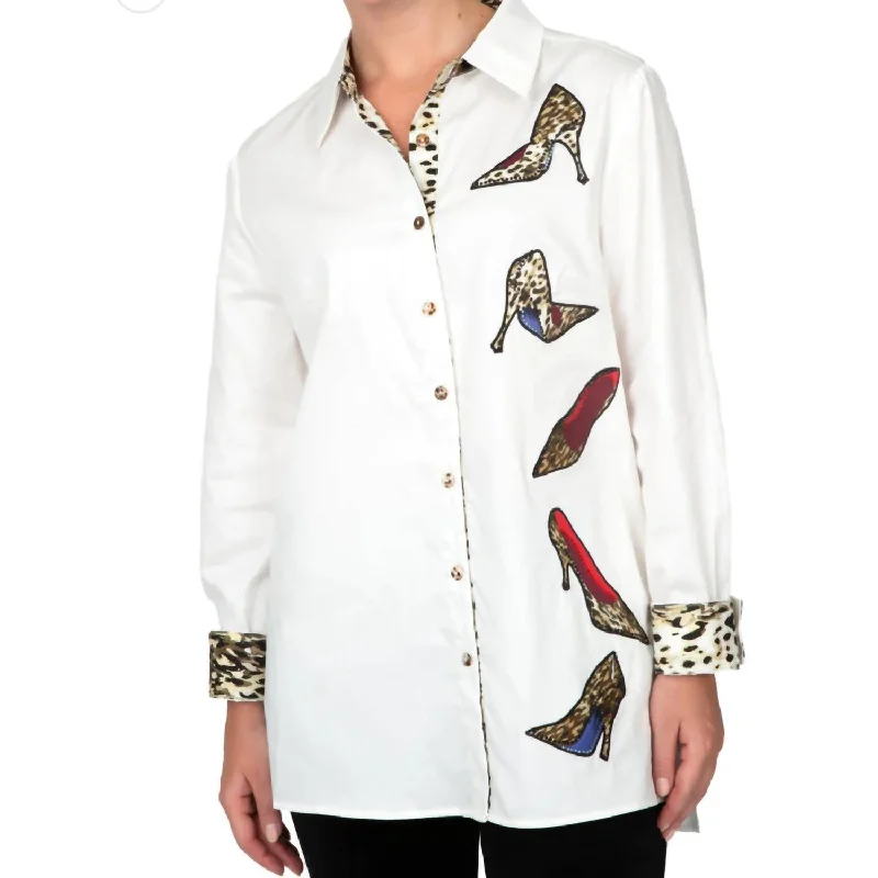 A Row Of Stilettos Shirt In White