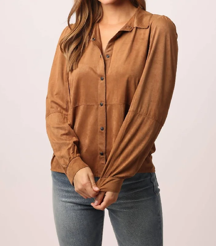 Brigit Long Sleeve Shirt in Toffee