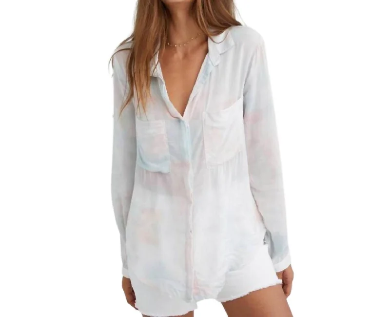 Button Down Hipster Shirt In Fresco