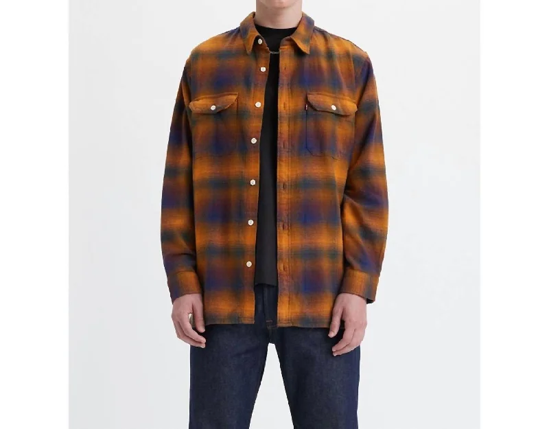 Jackson Worker Overshirt Jonty Plaid In Desert Sun