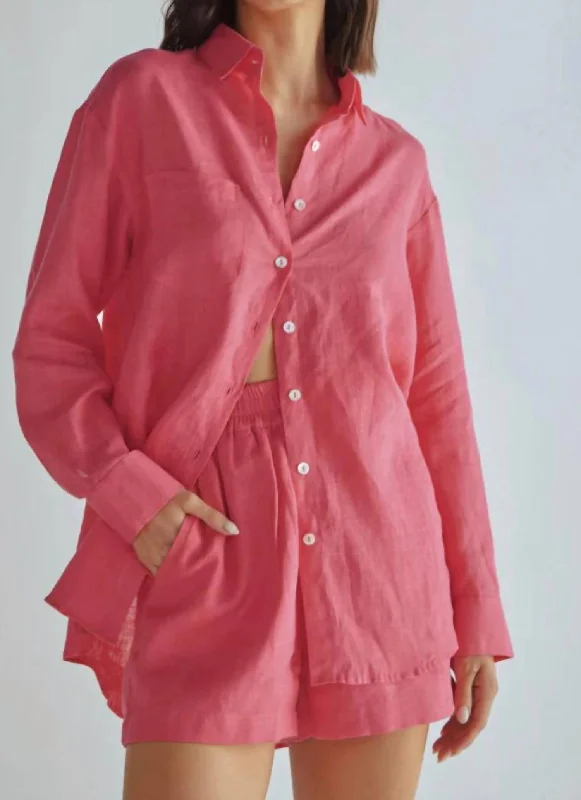 Linen Shirt In Pink