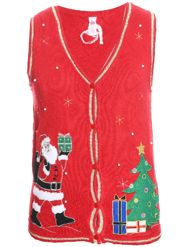 Santa Claus Christmas Sweater Vest - S