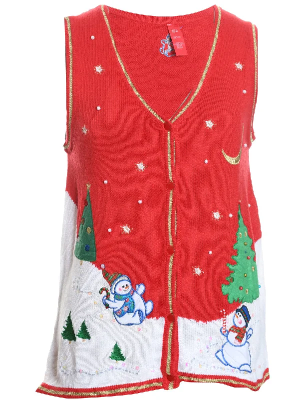 Snowman Christmas Vest - S