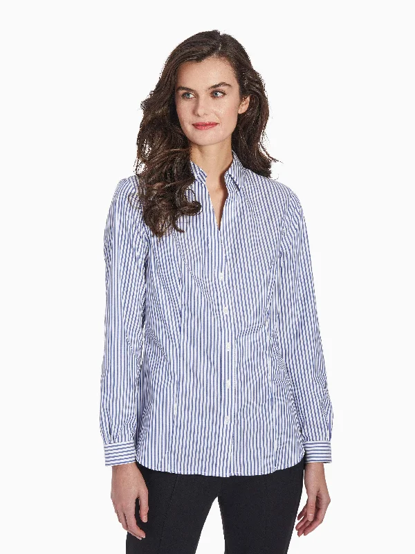 Striped Easy-Care Button-Up Shirt