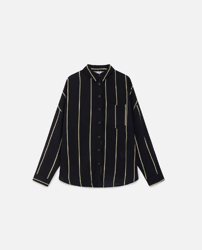 Striped Fluid Shirt In Black