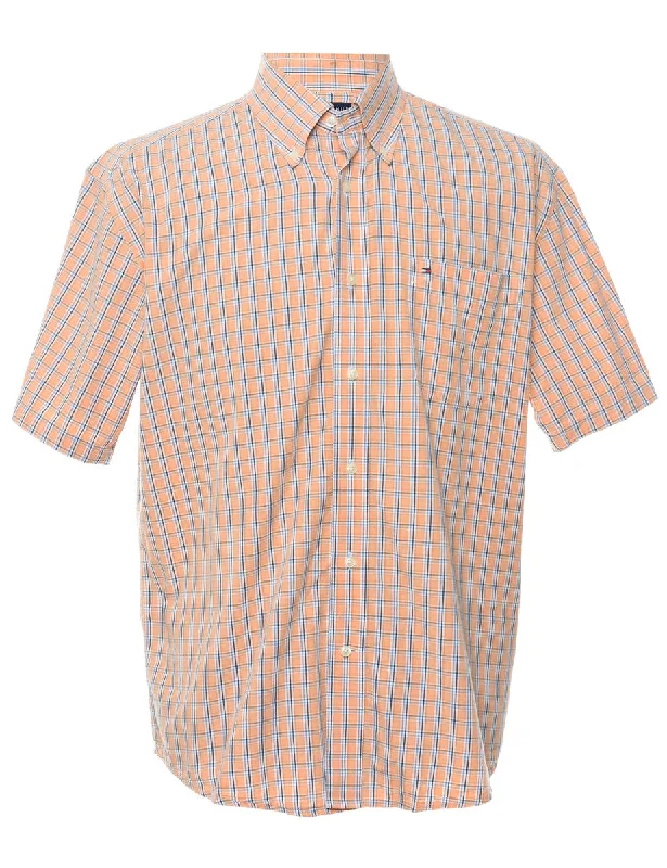 Tommy Hilfiger Checked Orange Shirt - L