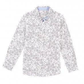 Paul Smith Baby Boys White Long Sleeve Shirt w/ Doodle Print