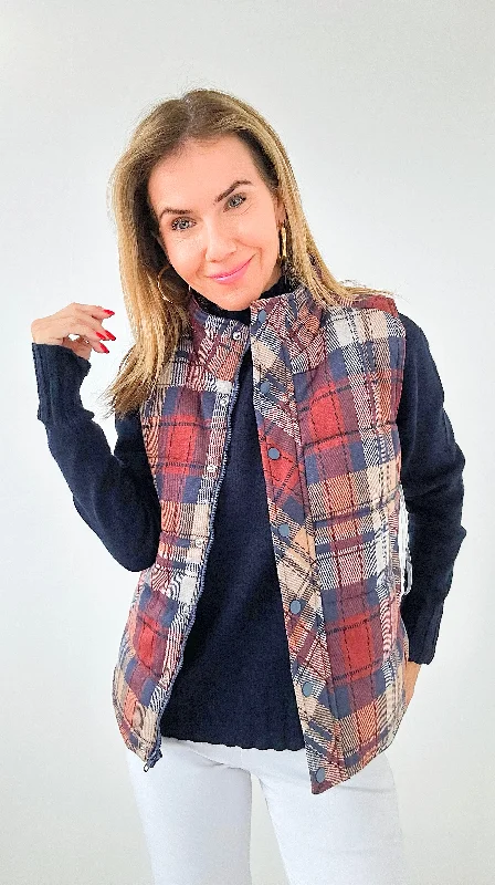 Highland Plaid Puffer Vest