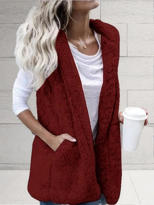 Cozy Fluffy Vest with Hood